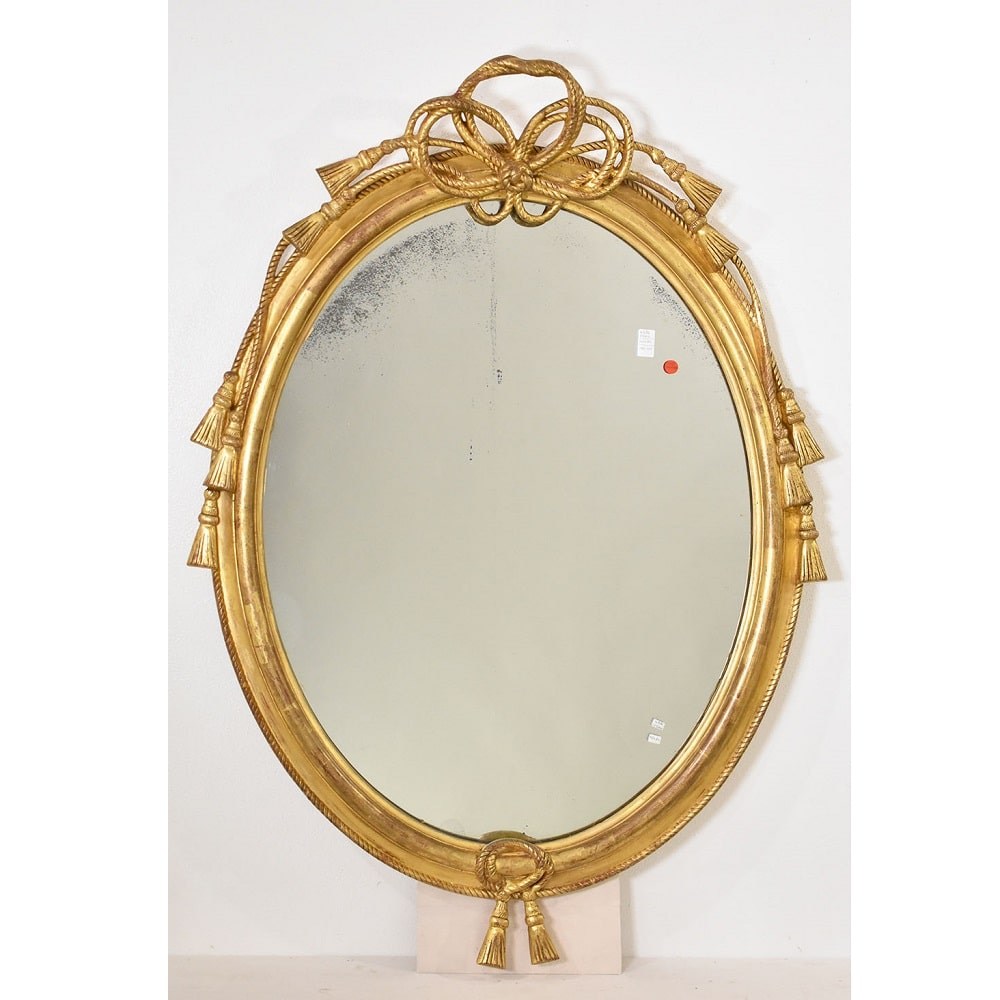 SPO161 1a antique gold circle mirror round gold mirrors XIX century.jpg